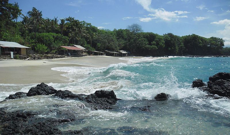 Strand in Padangbai von Norden